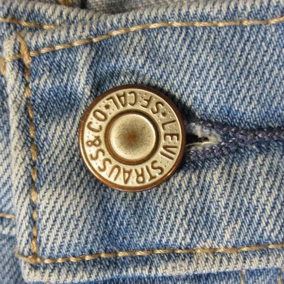 LEVI'S Polka Dot Mid Length Denim Jean Shorts Sz 34 (18) Light Wash Cotton Jorts - Picture 4 of 14